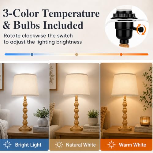 Set of 2 Farmhouse Table Lamps (Brown)
