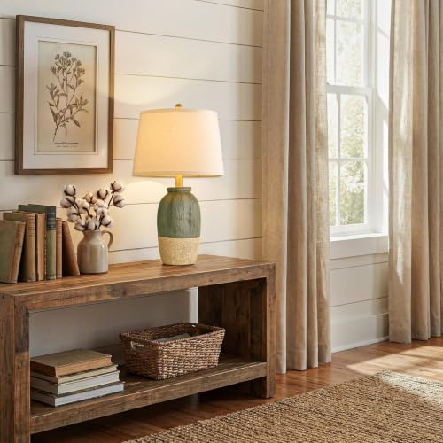 22.5" Green Ceramic Table Lamps for Bedroom