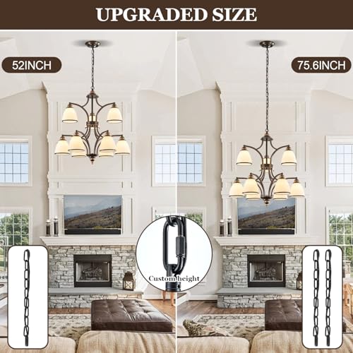 Black Farmhouse Chandelier for High Ceiling 9 (5 Count)