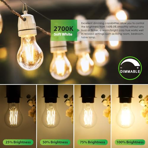 A19 Dimmable LED Light Bulbs 100W Equivalent (6 Count)