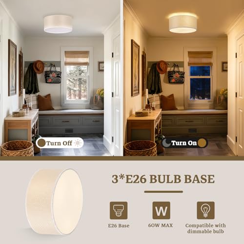 13Inch Farmhouse Semi Flush Mount Ceiling Light