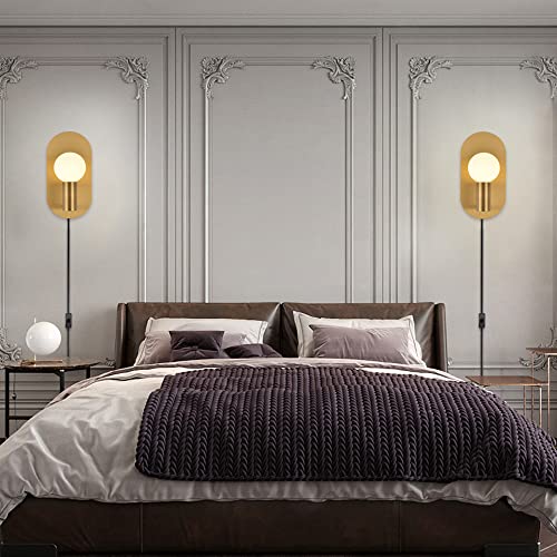 Gold Plug in Wall Sconce Set of 2 (2 Count)