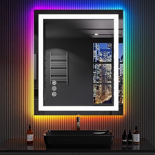 30"X36" RGB LED Bathroom Mirror with Lights
