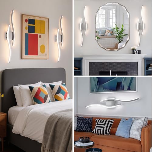 Modern Nickel Wall Sconces Set of 2 (2 Count)
