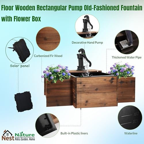 NestNature Solar Outdoor Water Fountain