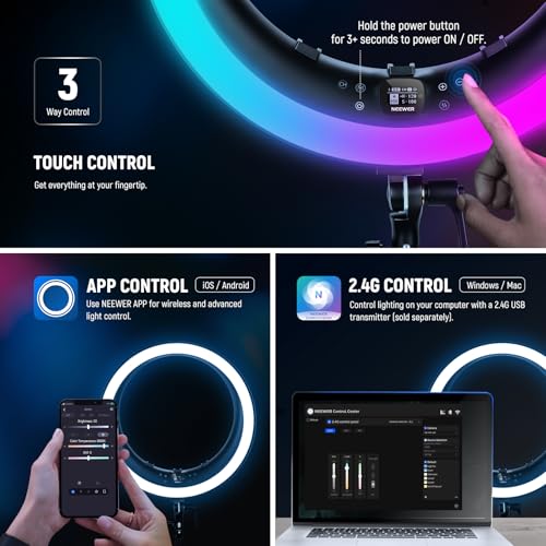 19" RGB LED Ring Light with Stand