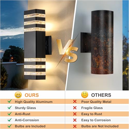4 Pack Modern Outdoor Wall Lights (4 Count)