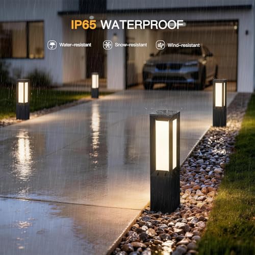 24" Solar Pathway Lights Outdoor IP65 Waterproof Landscape Path Lights