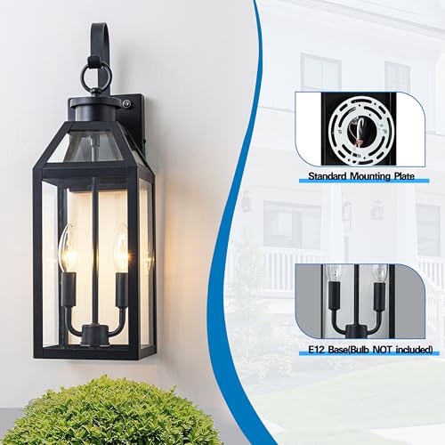 20" Large Dusk to Dawn Outdoor Wall Light (2 Count)