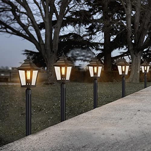 Large Outdoor Post Light Fixtures 21'' Lamp Post Light Fixture Black Finish Waterproof Anti