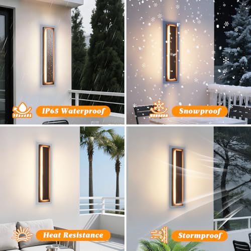 24 in Brown Long Outdoor Wall Lights (2 Count)