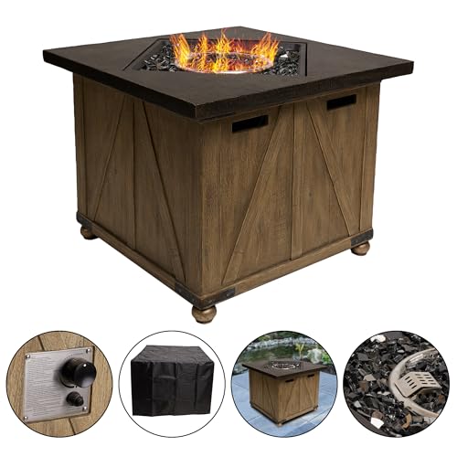 24" Wood Grain Fire Pit Table (16 Ounce)