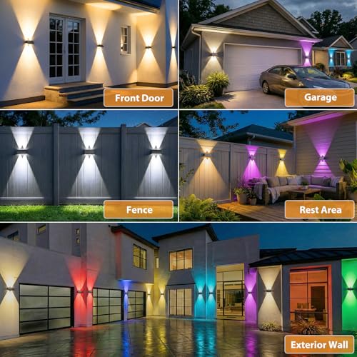 8PACK Solar Sconce Lights Outdoor