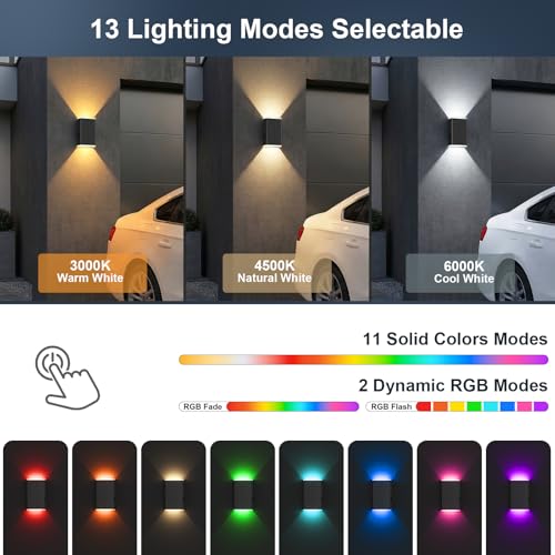 2Pack Solar Wall Lights Outdoor
