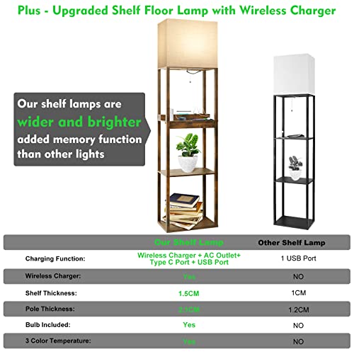 Floor Lamp with Shelves