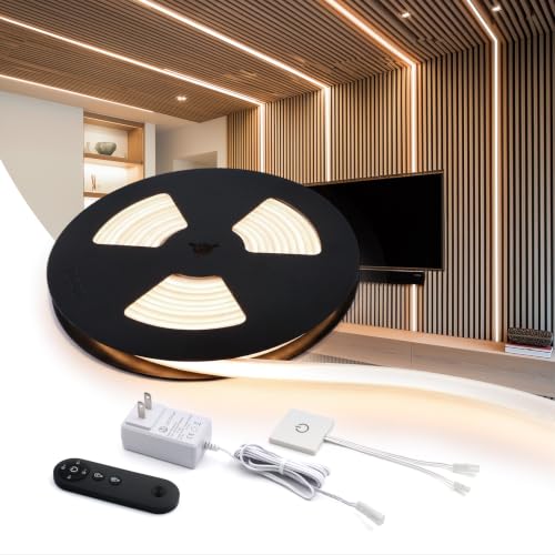 16.4ft 24V Silicone LED Strip Lights Recessed Lighting Wood Slat Wall (Touch Control)