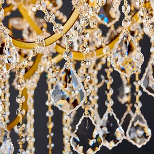 24 Lights Large Crystal Chandelier for High Ceilings