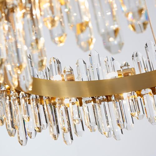 Gold Modern Oval Crystal Chandelier