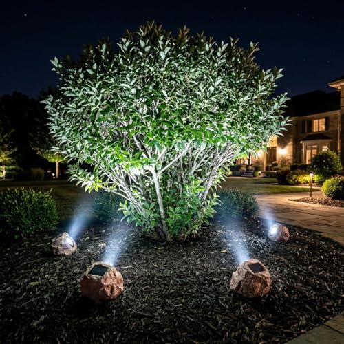 Solar Rock Lights Outdoor Garden Waterproof (2 Count)