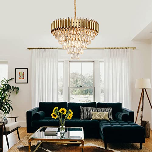 Modern Crystal Chandelier Gold