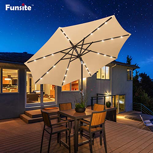 9ft Patio Umbrella with Solar Lights