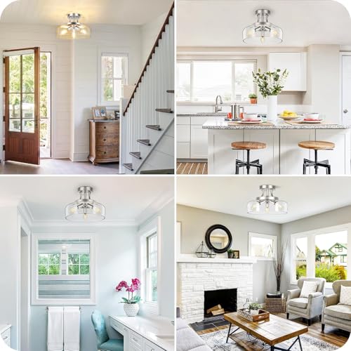 3 Light Semi Flush Mount Light Fixture