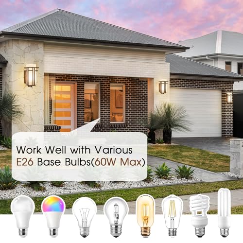Oil Rubbed Bronze Porch Light Dusk to Dawn Outdoor Sconce Matte Brown Wall Lantern with Frosted Glass Outside House Lighting Waterproof Exterior Light Fixture for Patio Yards Garage Front Door