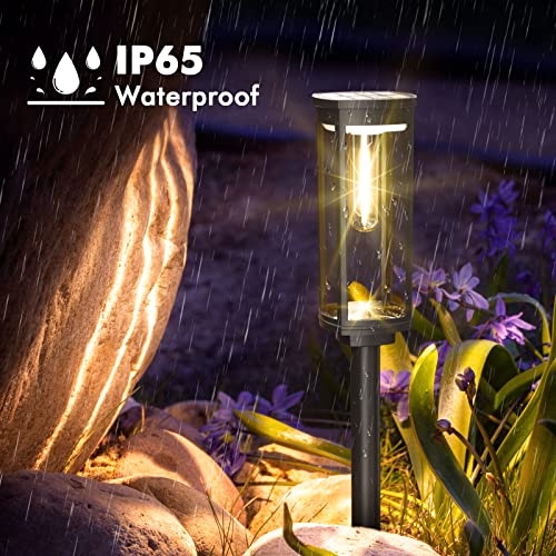Solar Pathway Lights Outdoor Waterproof Warm White (6 Count)