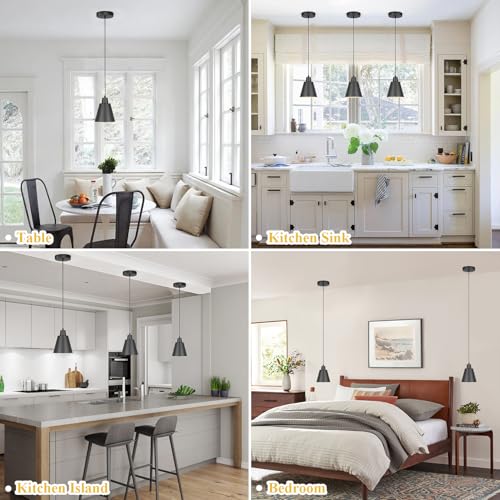 Black Pendant Light Kitchen Island (3 Count)