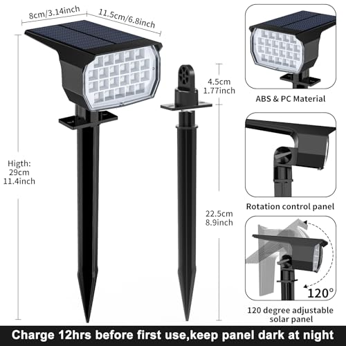 Solar Spot Lights Outdoor Spotlight Christmas 12 Pack Color Changing (12 Count)