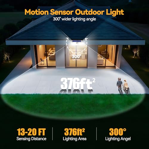 416 LED Solar Lights Outdoor Motion Sensor Waterproof 4200lm (2 Count)