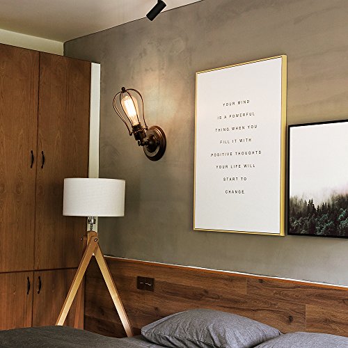 Industrial Wall Sconce Vintage Lighting Adjustable Lamp Rustic Wire Metal Cage Wall Light Shade Edison Style Antique Fixture Porch Mirror