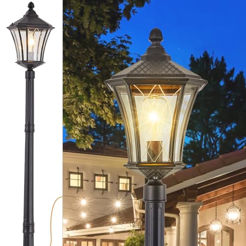 Outdoor Lamp Post Lights with Outlet