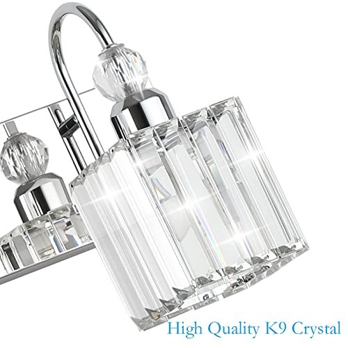Chrome Crystal Bathroom Vanity Light