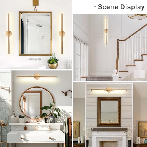 Gold Bathroom Light Fixtures Over Mirror 30 Inch
