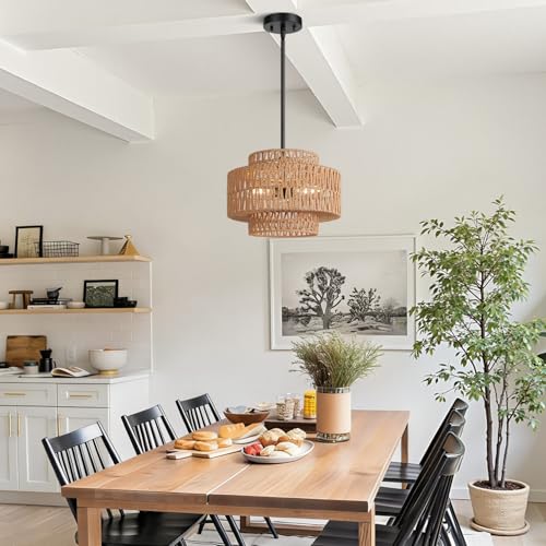 6" 41" Height Adjustable Farmhouse Chandelier Light Fixture