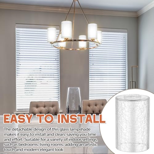 6 Pcs Clear Crackle Glass Lamp Shade 1 (6 Count)