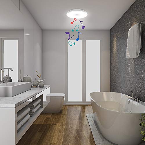 Upgrade Waterproof Ceiling Light Music Ceiling Lamp with Bluetooth Speaker