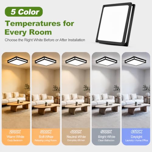 13in 36W Black Dimmable LED Ceiling Lights (Black / 1 Pack)