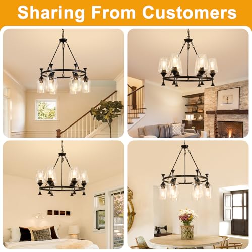 25" Modern Black Chandelier for Dining Room