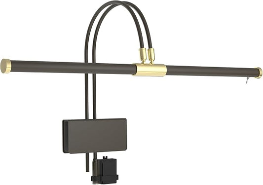 Cocoweb 22" LED Grand Piano Light in Mahogany Bronze with Brass Accents with Dimmer Clip - Aura Lighting
