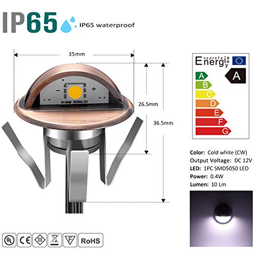 LED Stair Light Low Voltage Waterproof IP65 Outdoor 1 (20 Count)