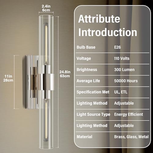 Wall Sconces Set of Two 22.8" Indoor Wall Light Fixtures (96 Ounce)