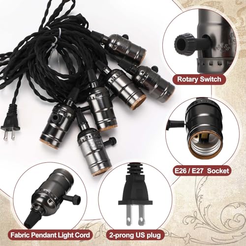 1 Pcs Pendant Light Sockets Cord Kit
