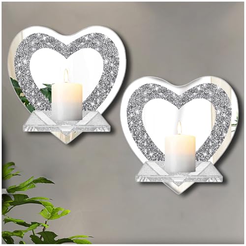 Set of 2 Crystal Crush Diamond Candle Sconces (2 Count)