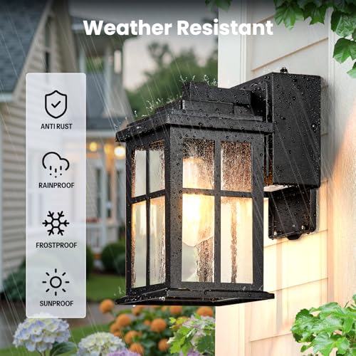Black Porch Lights Outdoor with Outlet