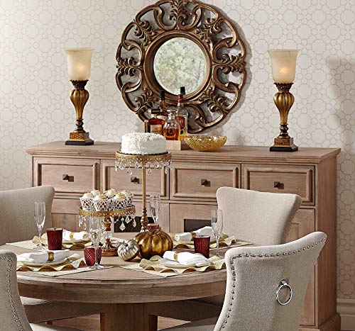 Sattley 23 1 4" High Table Lamp Gold Alabaster Glass Accent Console Cottage