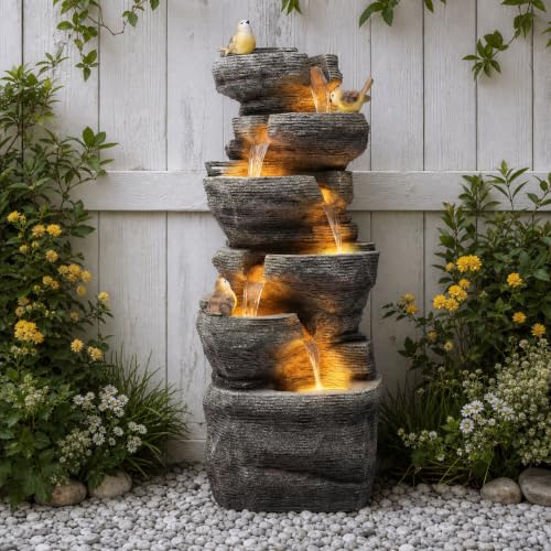 39.4"Extra Large Rock Outdoor Fountain 6