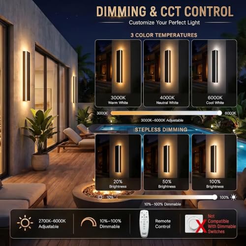 Modern Outdoor Wall Light 1pack 31in
