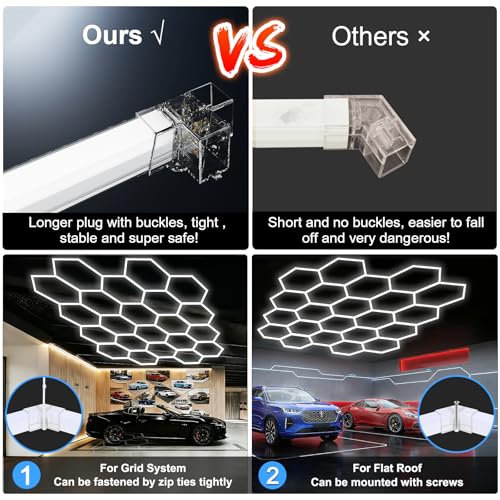 22 Grid Hexagon LED Garage Lights (83 Count)